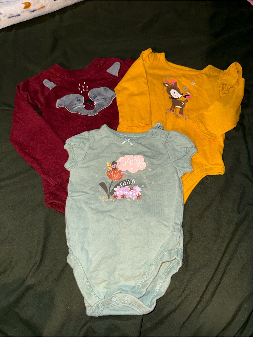 Garanimals Three-Pack Bodysuits - Maroon, Mustard, Light Blue